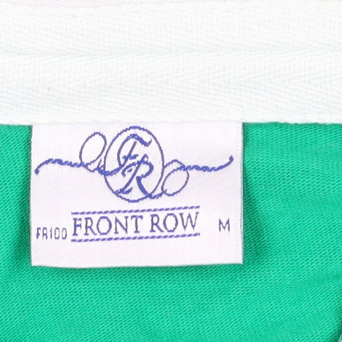 Front Row Green Polo Long Sleeve Unisex Medium Casual