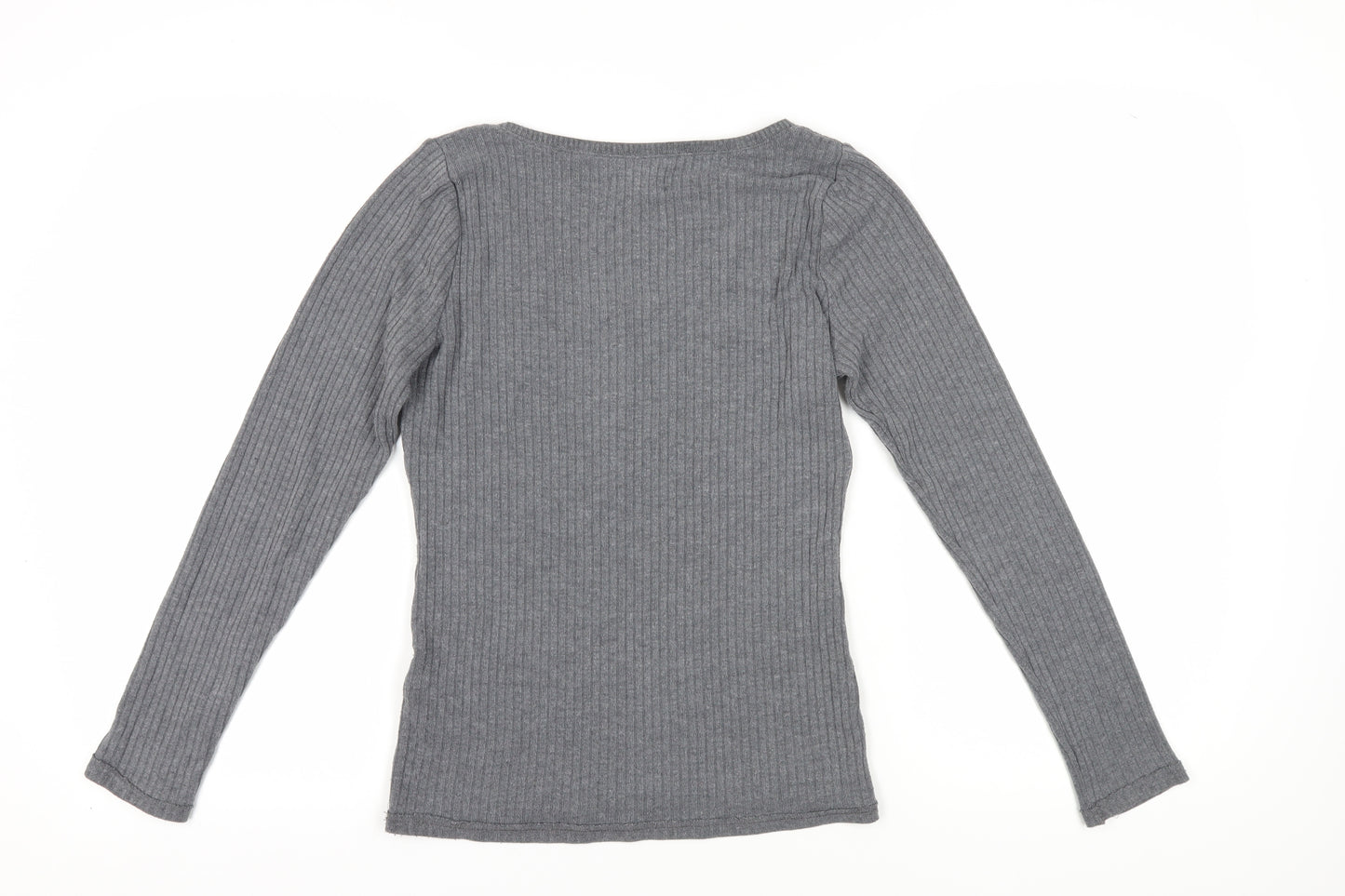 Hollister Women's Grey Long Sleeve Jersey Top L
