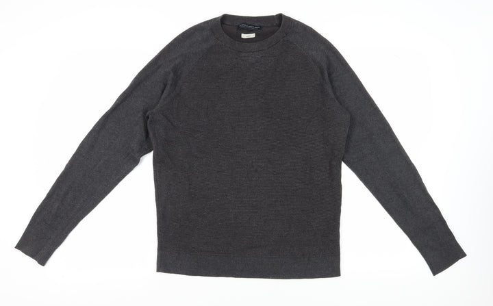 Jack & Jones Men Grey Cotton Pullover Jumper L