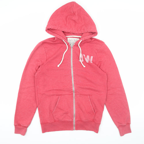Jack Wills Men's Red Full Zip Hoodie S with Logo