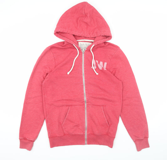 Jack Wills Men's Red Full Zip Hoodie S with Logo