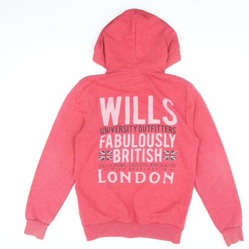 Jack Wills Men's Red Full Zip Hoodie S with Logo