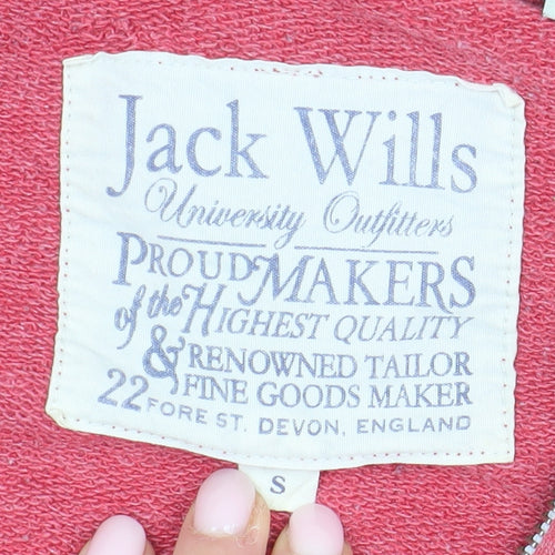 Jack Wills Men's Red Full Zip Hoodie S with Logo