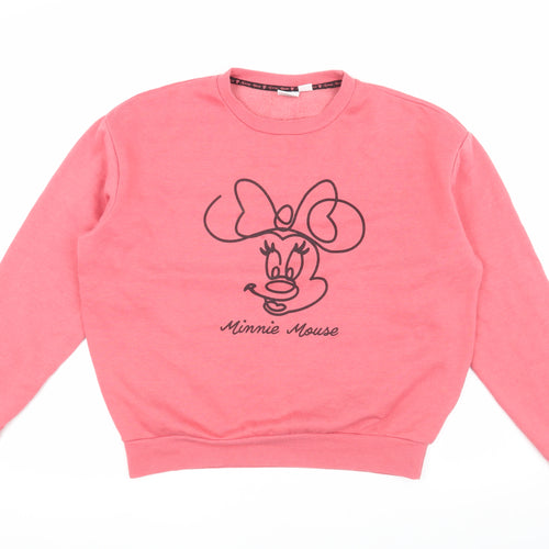 Disney Women's Pink Minnie Mouse Sweatshirt - Size S
