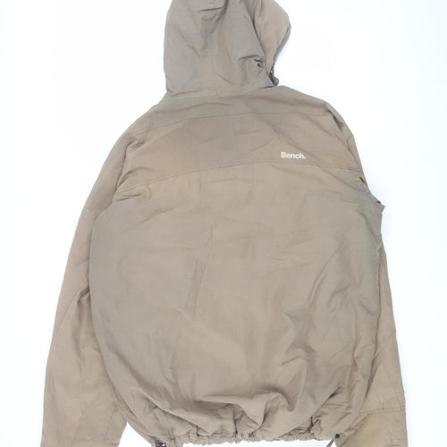 Bench Men's Beige Hooded Windbreaker Jacket - Size L