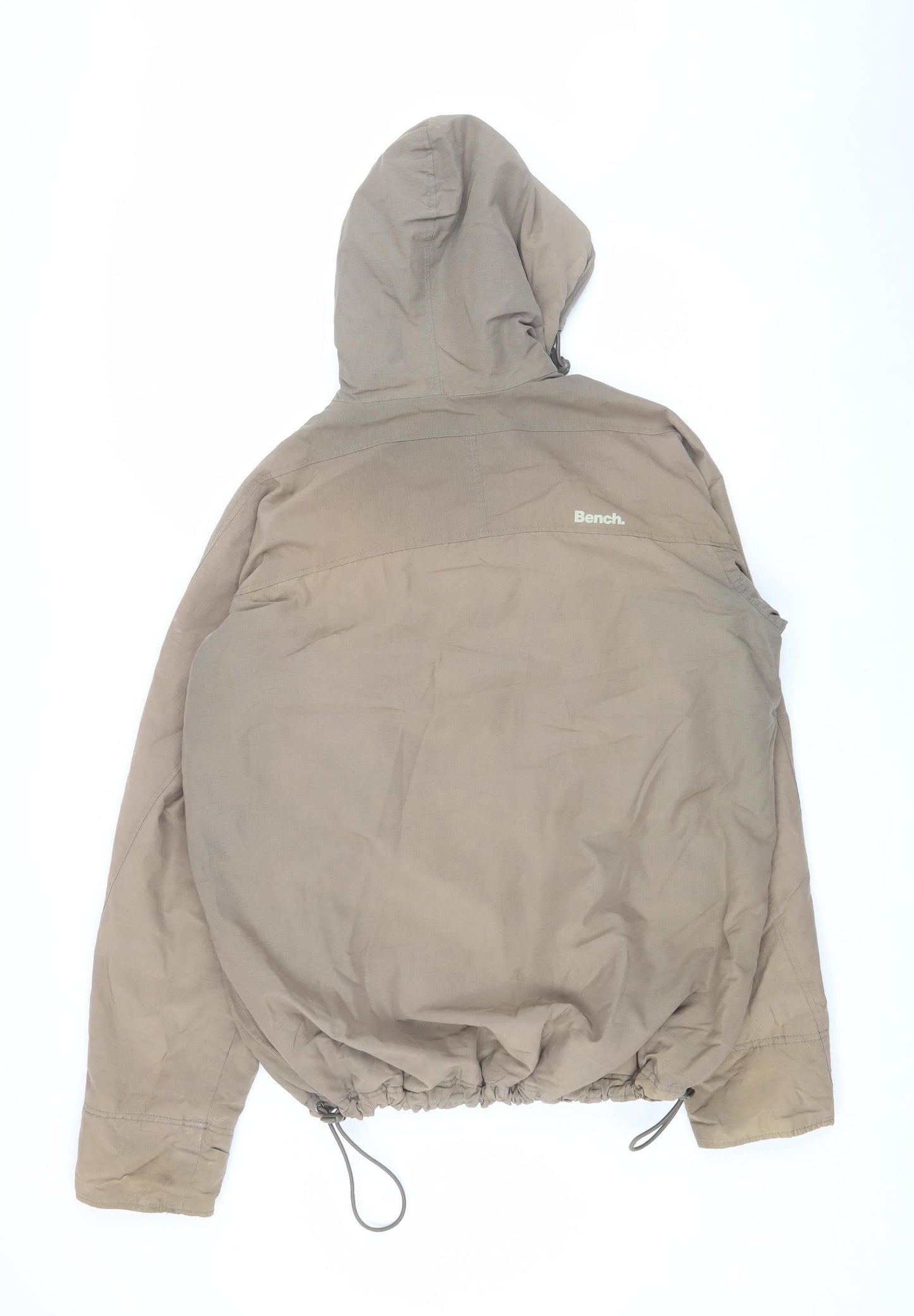Bench Men's Beige Hooded Windbreaker Jacket - Size L