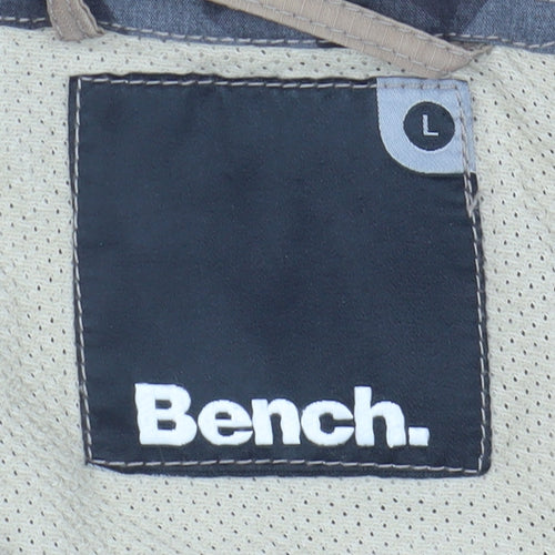 Bench Men's Beige Hooded Windbreaker Jacket - Size L