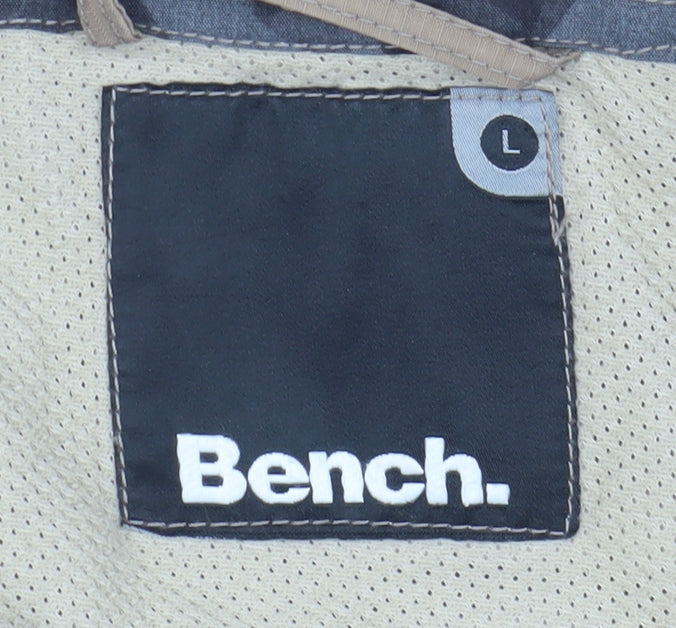 Bench Men's Beige Hooded Windbreaker Jacket - Size L