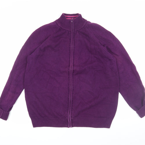 Cotton Traders Women's Purple Jacket, Size L, Full Zip