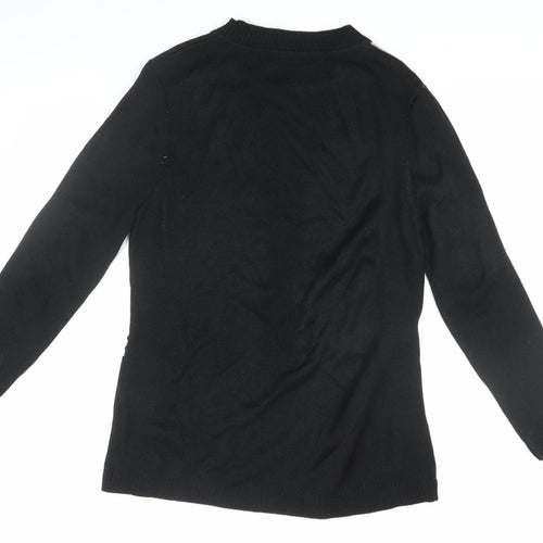 Damart Women's Black Geometric Pullover Jumper Size L