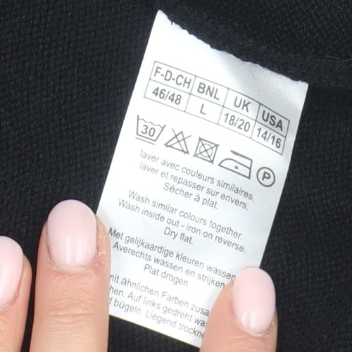 Damart Women's Black Geometric Pullover Jumper Size L