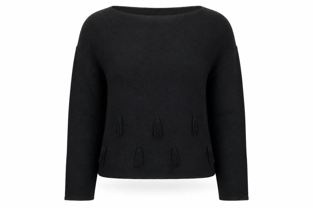 Front view of Chianti Women's Black jumper, M, Round Neck