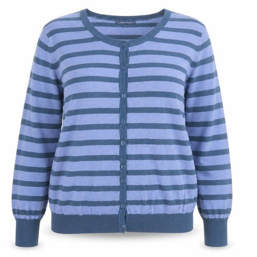 Marc Lauge Women's Blue Striped Cardigan XXL