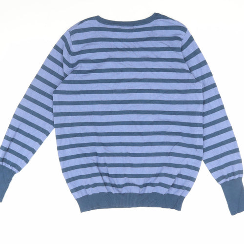 Marc Lauge Women's Blue Striped Cardigan XXL