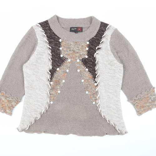 Stephen Women's Brown Pullover Jumper L/XL