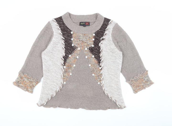 Stephen Women's Brown Pullover Jumper L/XL