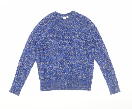 Gap Men's Blue Cable-Knit Pullover Jumper, Size S