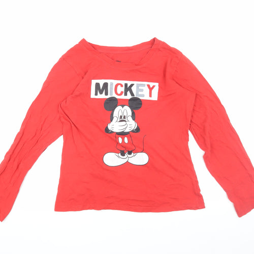Disney Women's Red Mickey T-Shirt, Size S, Casual Style