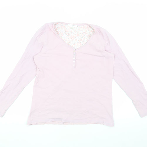 Laura Ashley Pink Pyjama Top for Women, Size 8-10, Long Sleeve
