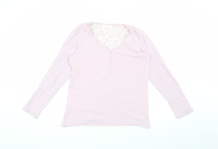 Laura Ashley Pink Pyjama Top for Women, Size 8-10, Long Sleeve