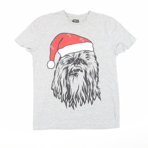 Star Wars Men's Grey Medium Christmas T-Shirt