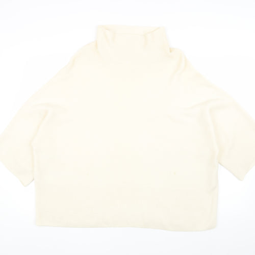 The White Company Women's Ivory Roll Neck Pullover, Size 12