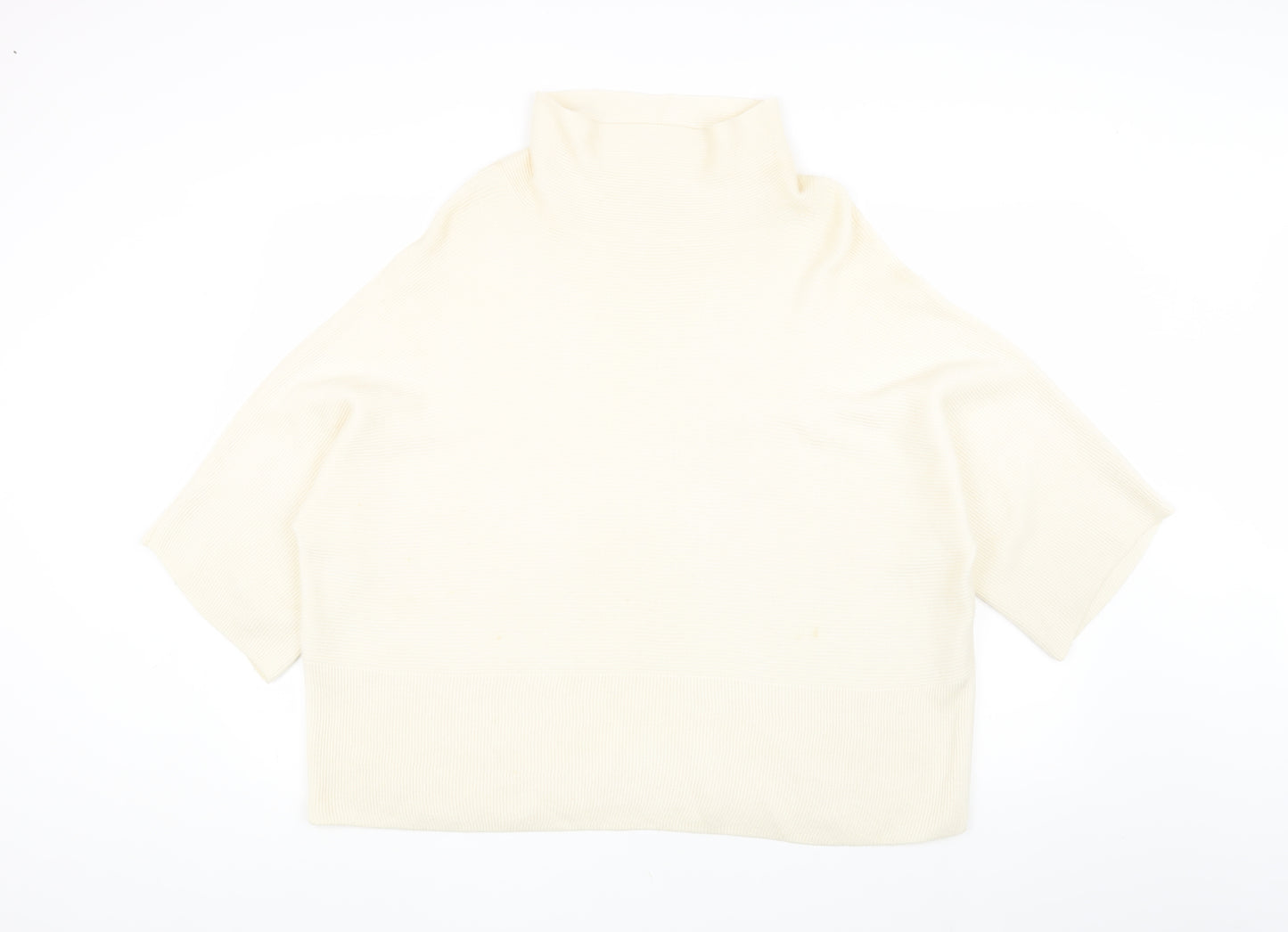 The White Company Women's Ivory Roll Neck Pullover, Size 12