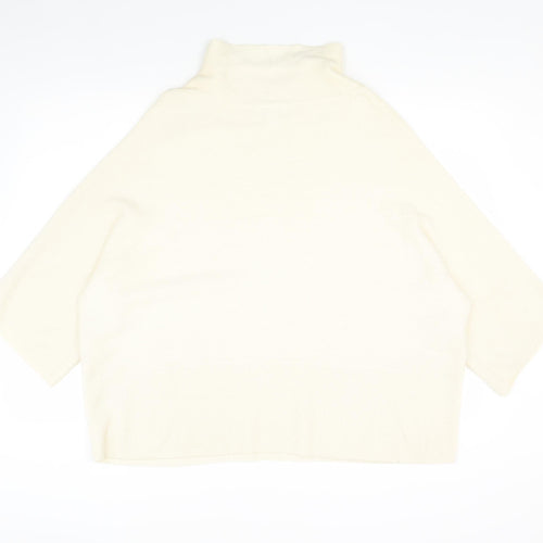 The White Company Women's Ivory Roll Neck Pullover, Size 12