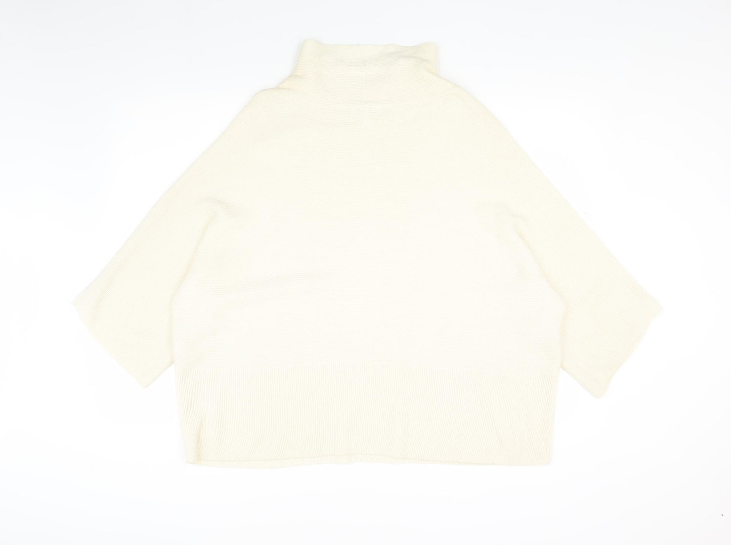 The White Company Women's Ivory Roll Neck Pullover, Size 12
