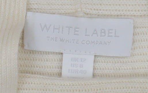 The White Company Women's Ivory Roll Neck Pullover, Size 12