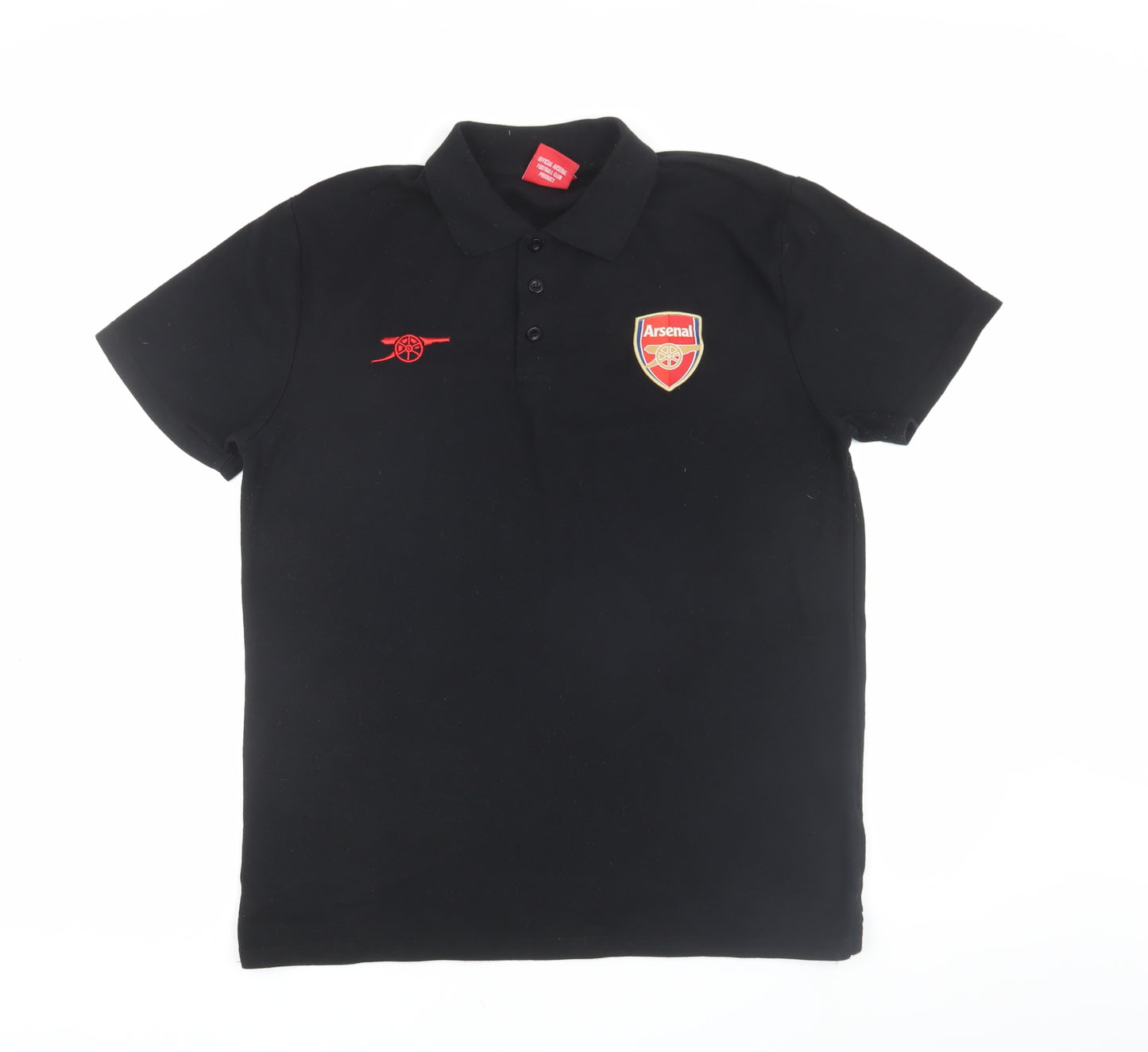 Arsenal Men's Black Short Sleeve Polo Shirt - M