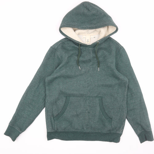 H&M Men's Green Pullover Hoodie M - Hooded Fleece