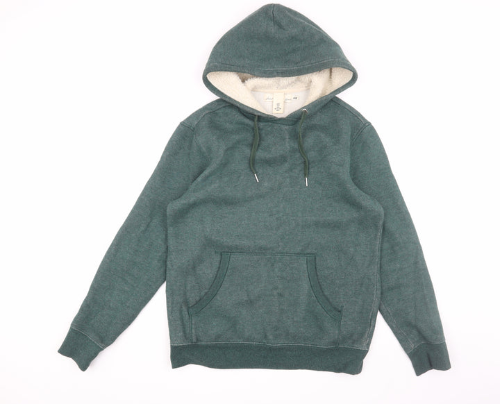 H&M Men's Green Pullover Hoodie M - Hooded Fleece