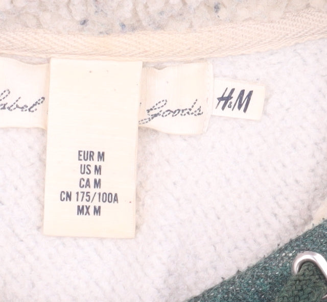 H&M Men's Green Pullover Hoodie M - Hooded Fleece