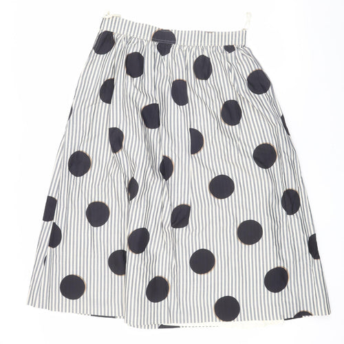 Alexander Women's Silk Polka Dot Skirt, Size 12, Black