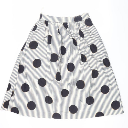 Alexander Women's Silk Polka Dot Skirt, Size 12, Black