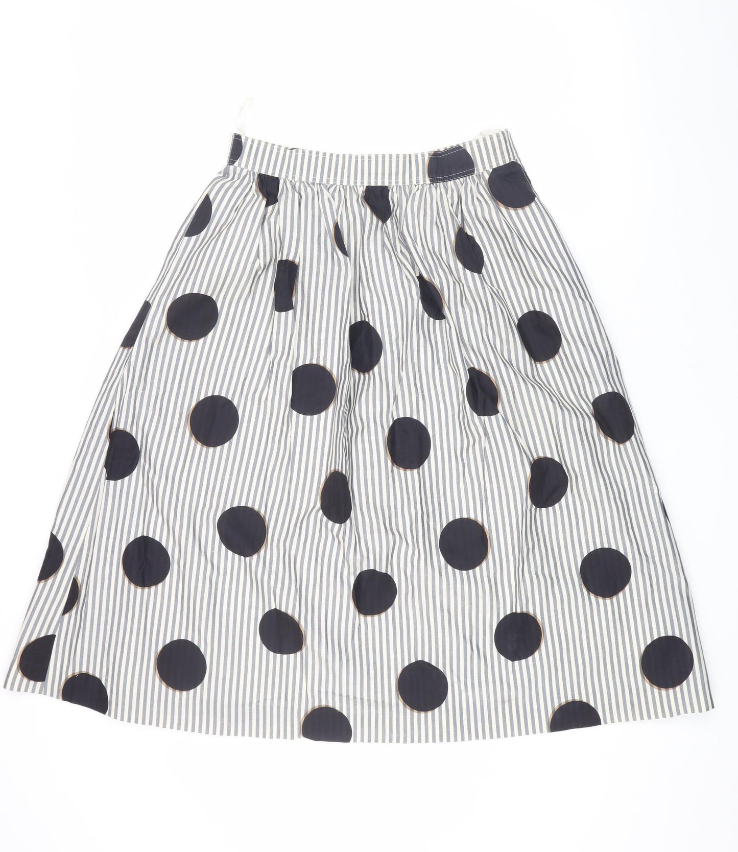 Alexander Women's Silk Polka Dot Skirt, Size 12, Black