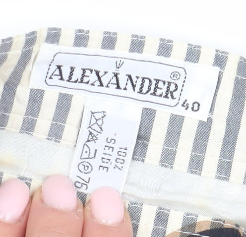 Alexander Women's Silk Polka Dot Skirt, Size 12, Black