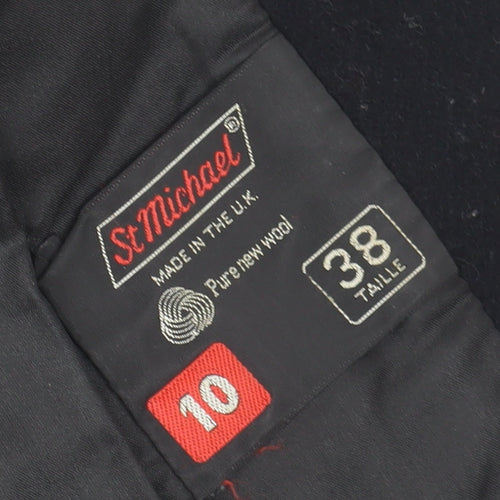St Michael Women's Black Wool Jacket Size 10 Classic