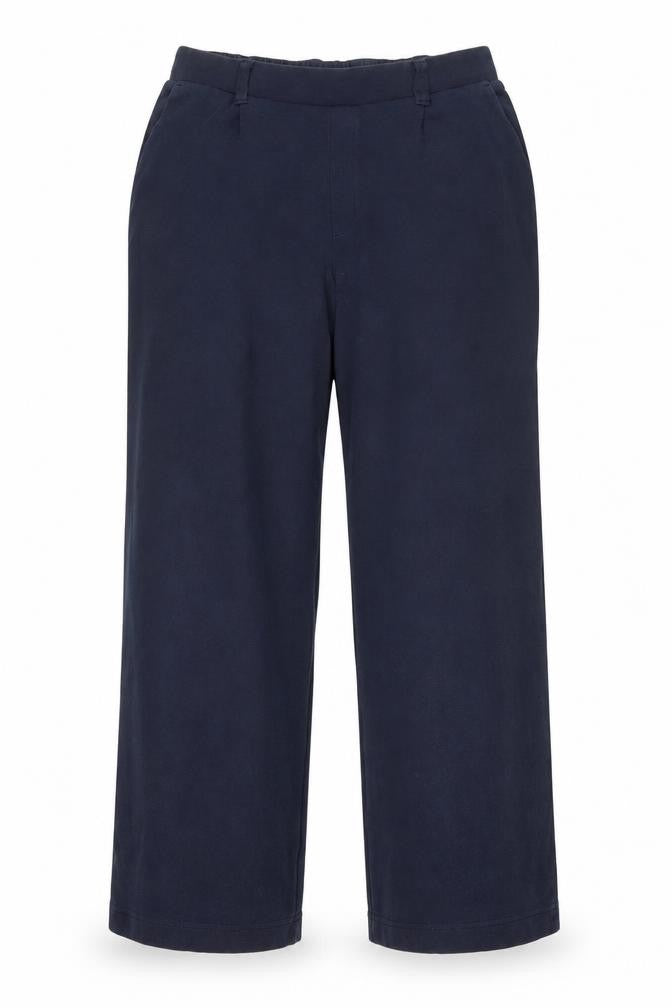 Front view of Lands' End Men's Blue Cotton Casual Trousers, M