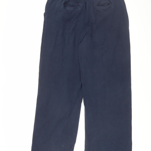 Lands' End Men's Blue Cotton Casual Trousers, M