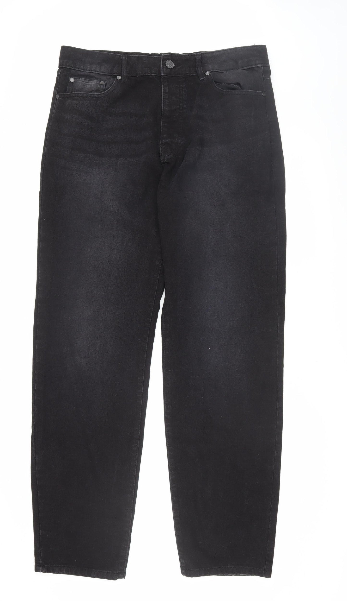 boohooMAN Men's Black Denim Jeans Size 34