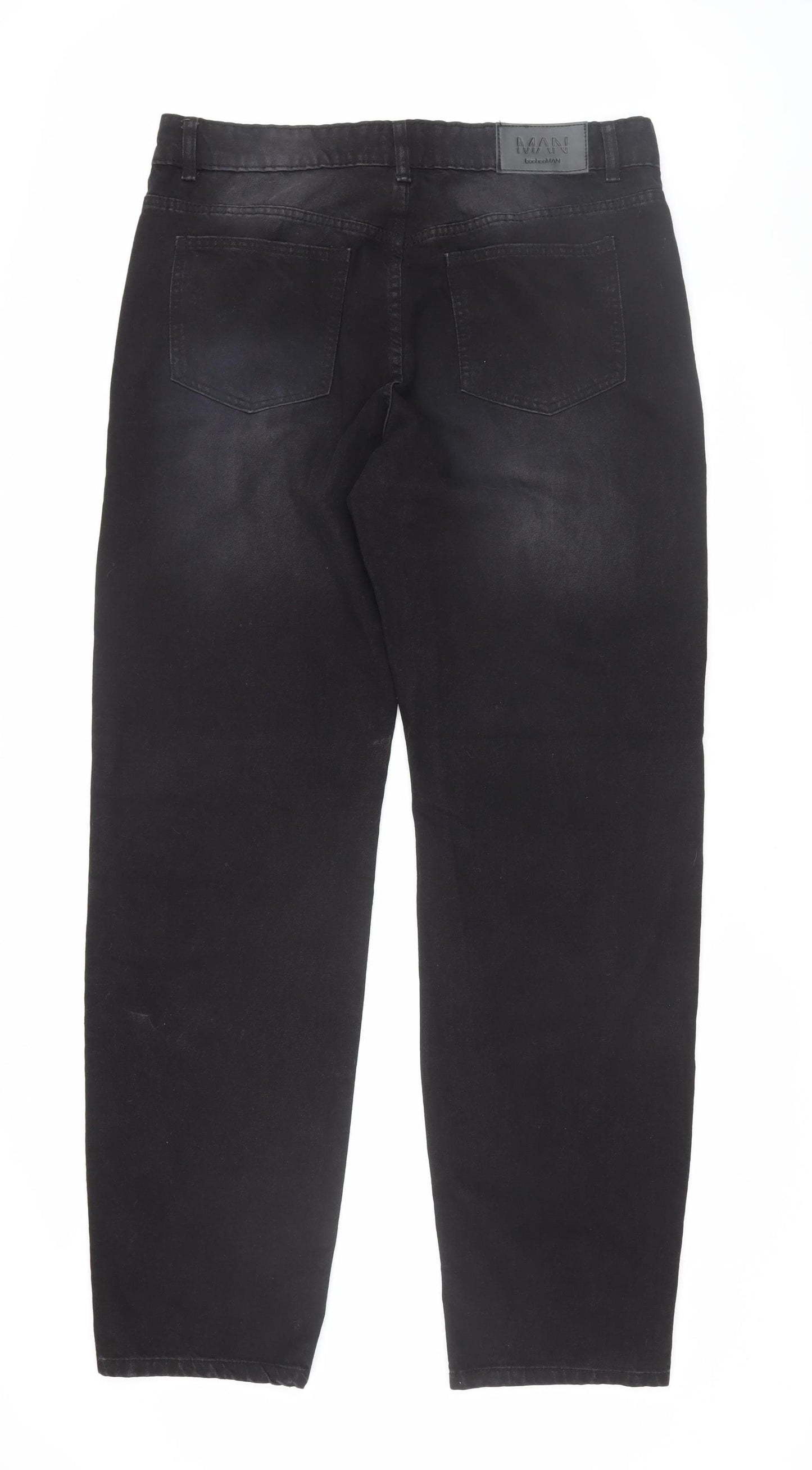 boohooMAN Men's Black Denim Jeans Size 34