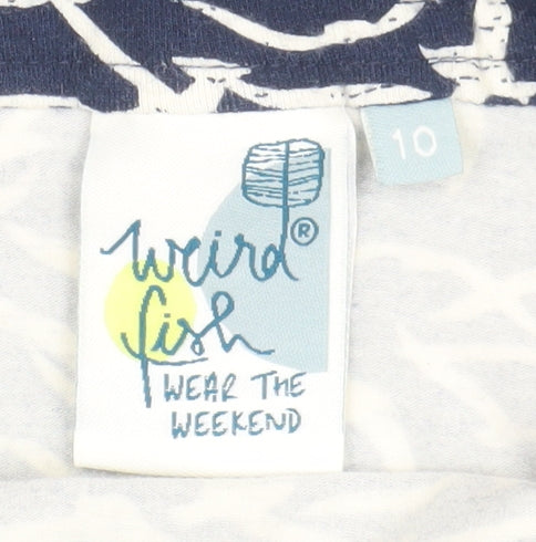 Weird Fish Women's Blue A-Line Skirt, Size 10