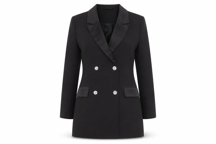 Front view of New Look Women Black Petite Jacket Dress UK, size 10