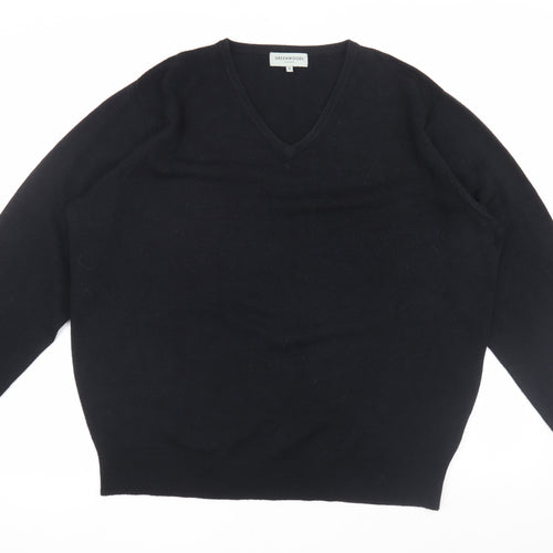 Greenwoods Men's Black XL V-Neck Pullover Jumper