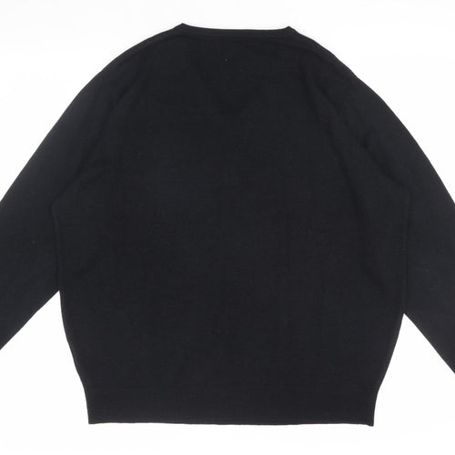Greenwoods Men's Black XL V-Neck Pullover Jumper