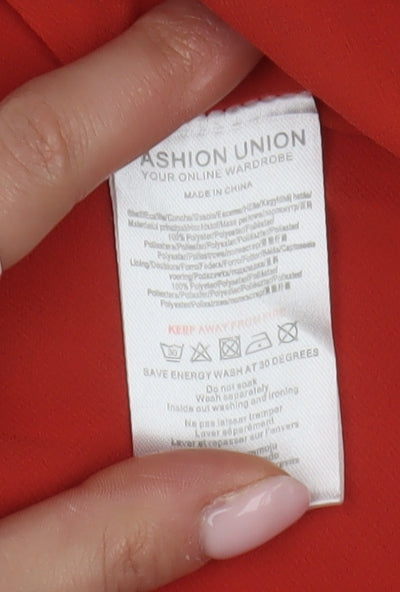 Fashion Union Women's Red Shift Dress Size 16