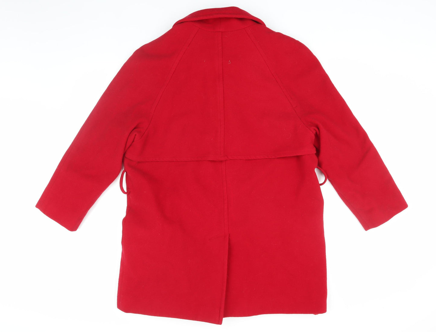 Debenhams Women's Red Wool Cashmere Pea Coat, Size 12