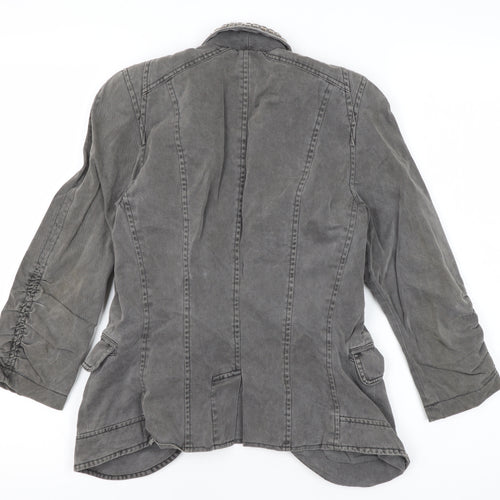 Miss Selfridge Grey Studded Women's Blazer Jacket Size 8
